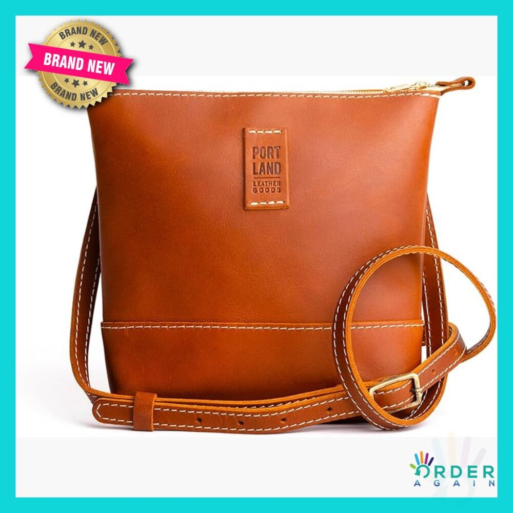 Lightweight Leather Crossbody Purse Full Grain Satchel Minimal Chic Everyday